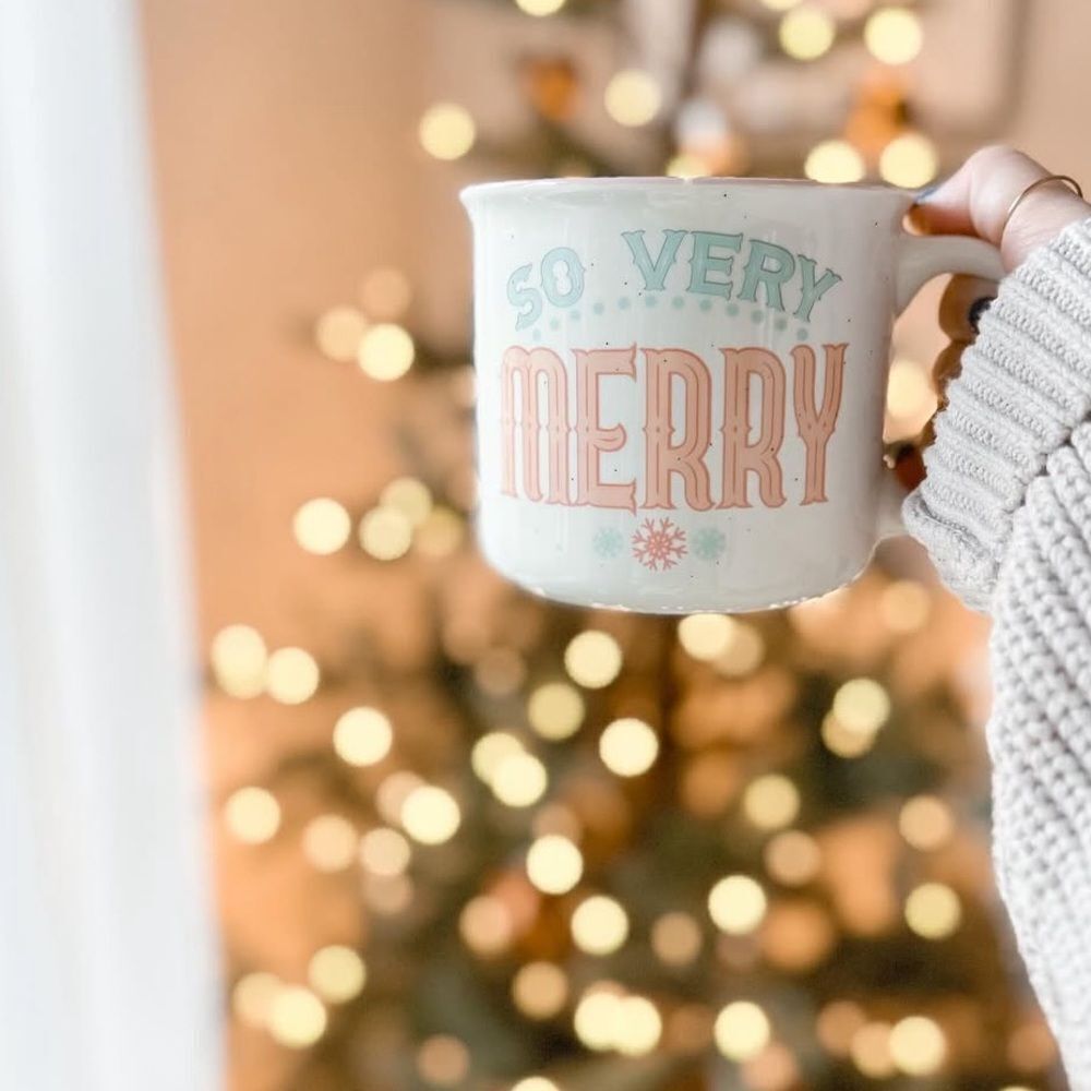 Peppermint & Pine “So Very Merry” Retro Ceramic Christmas Mug